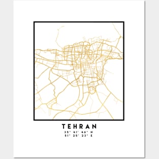 TEHRAN IRAN CITY STREET MAP ART Posters and Art